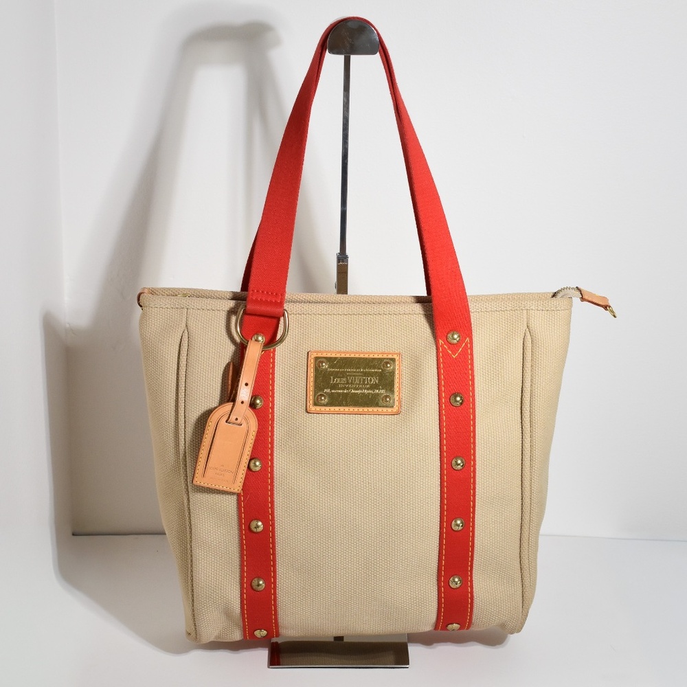 Louis Vuitton Canvas Antigua Cabas Tote MM Khaki
